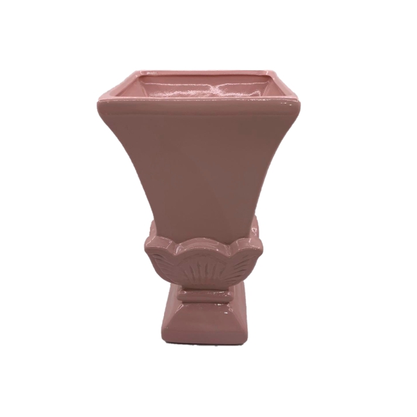 Vaso Rosa Chá Quadrado